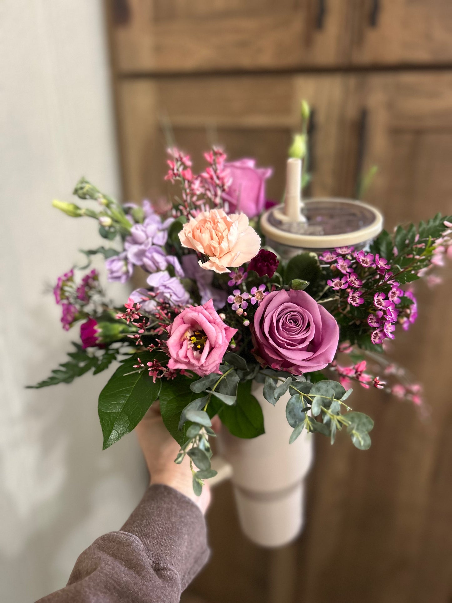 Florist pick tumbler bouquet